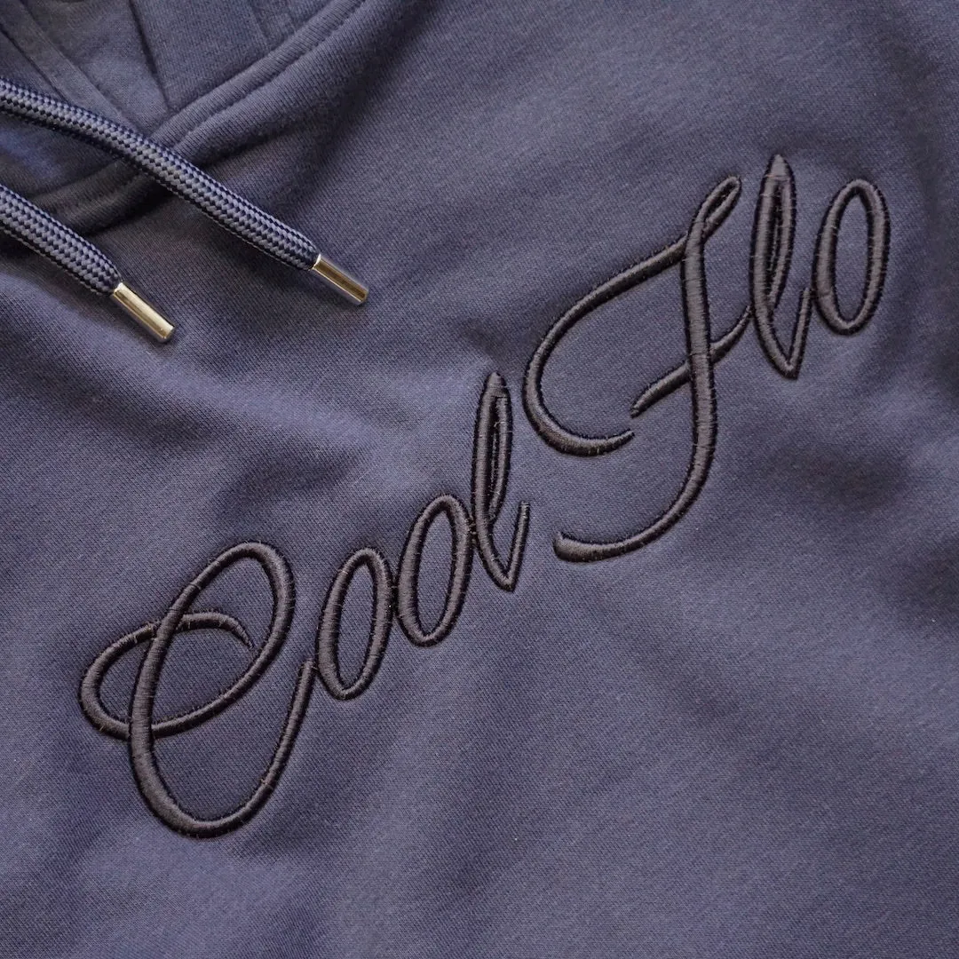 3D Large Script Embroidered Navy Hoody