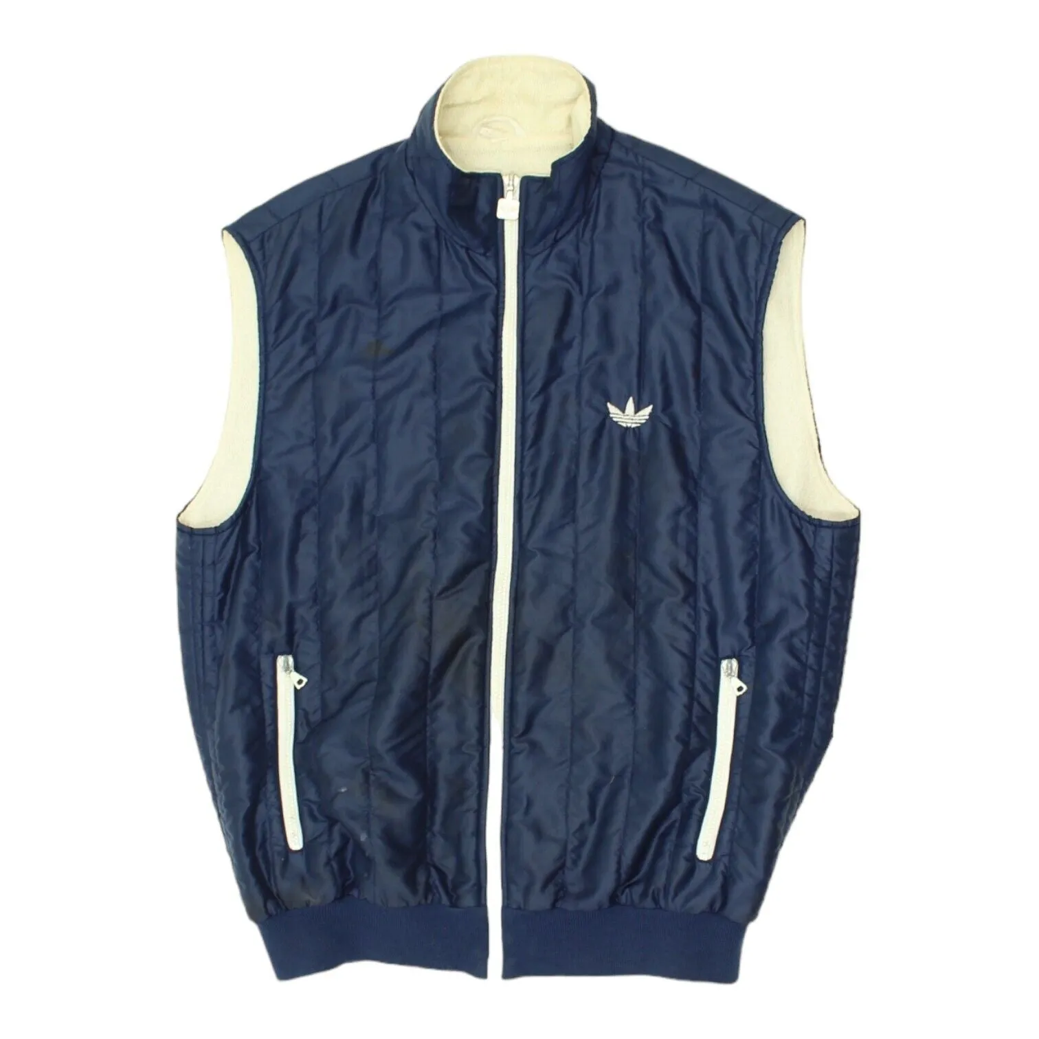 Adidas Originals Mens Navy Gilet | Vintage 70s Sportswear Sleeveless Jacket VTG