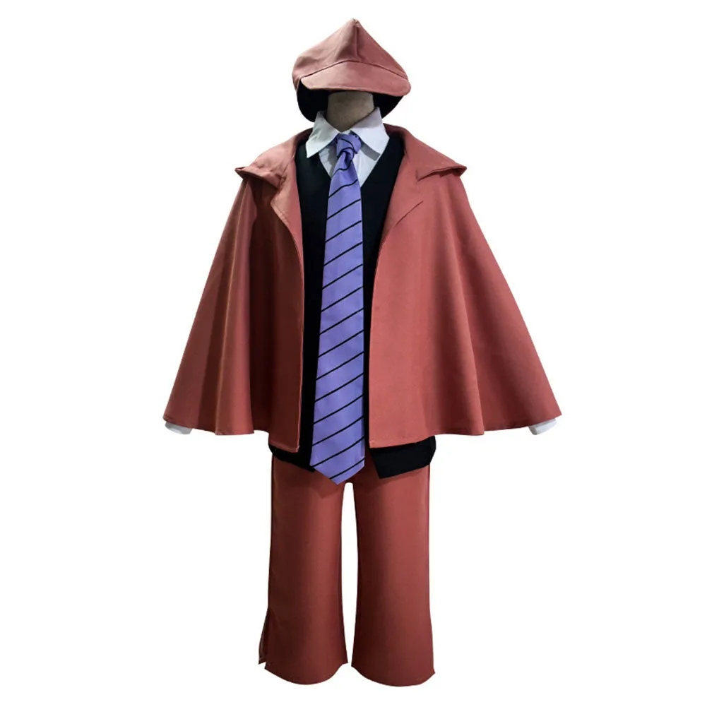 Adulte BSD Edogawa Rampo Tenue Brune Cosplay Costume