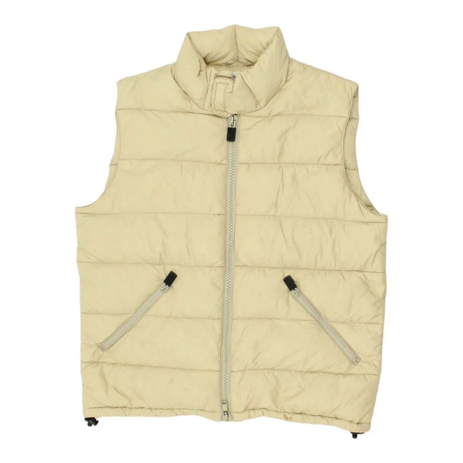 Alberto Aspesi Mens Beige Puffer Gilet | Vintage Designer Sleeveless Jacket VTG