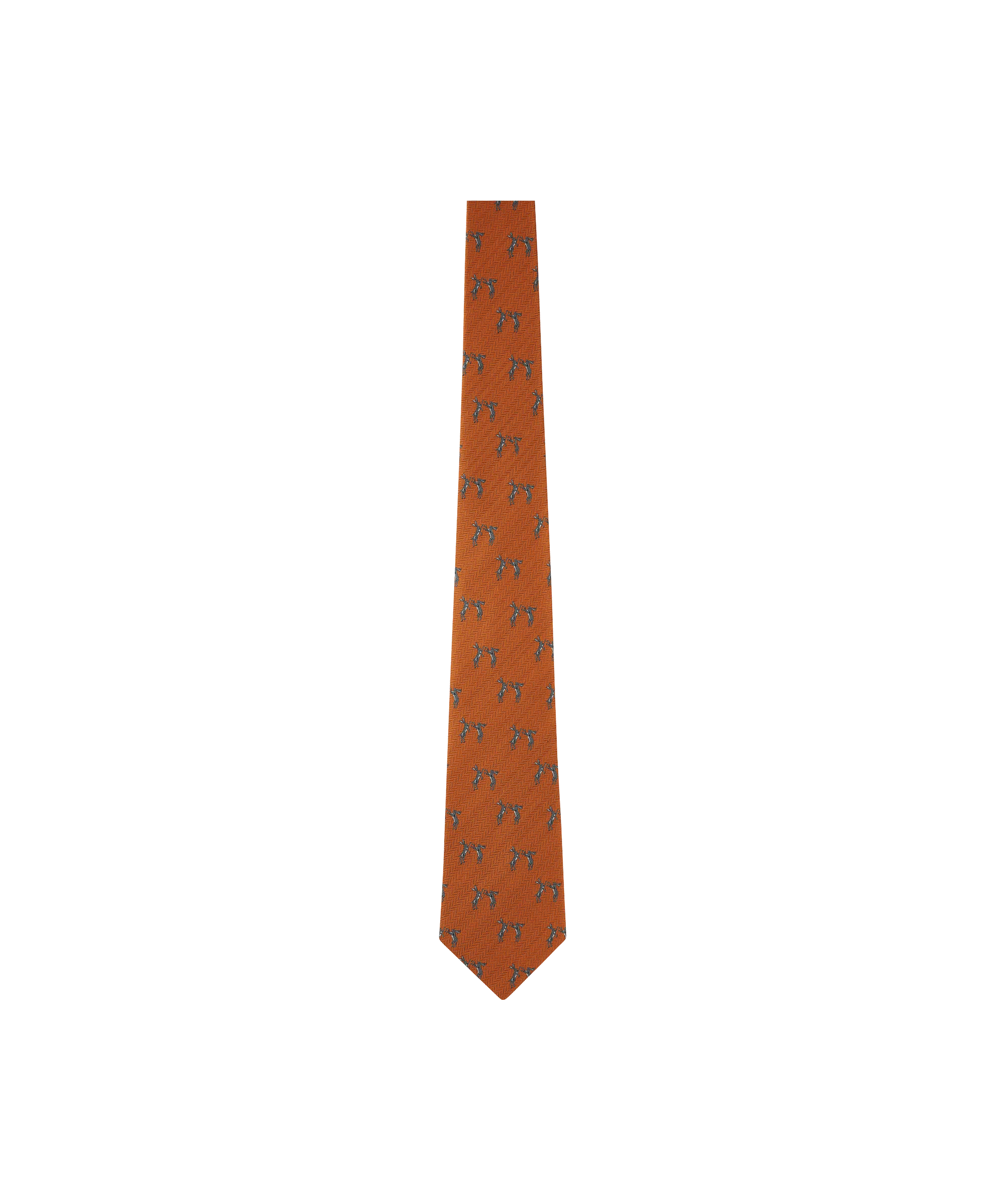 Ashford Silk Tie - Burnt Orange Hare
