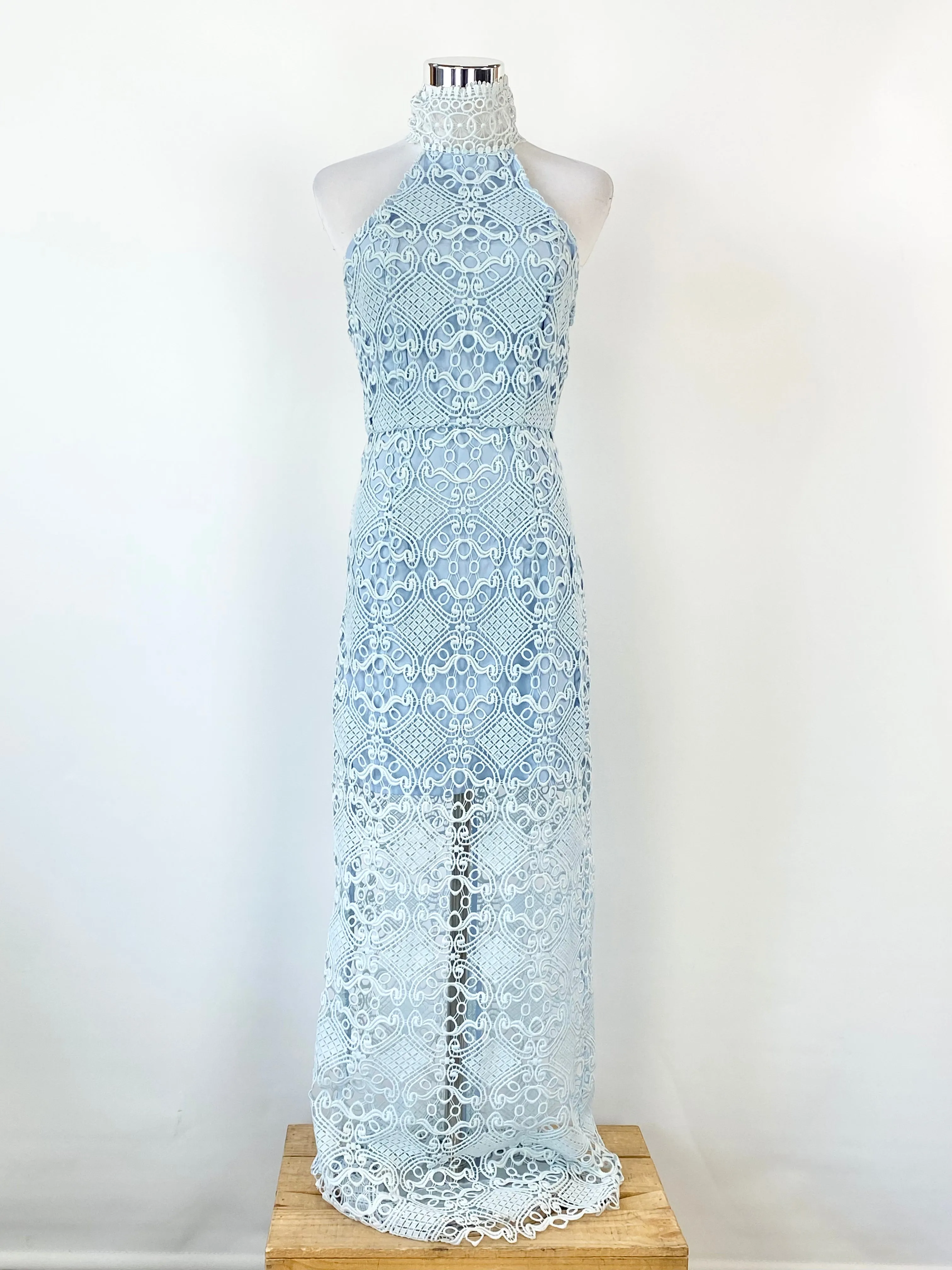 Asilio Ice Blue Lace 'In Minds Eye' Maxi Dress NWT - AU10
