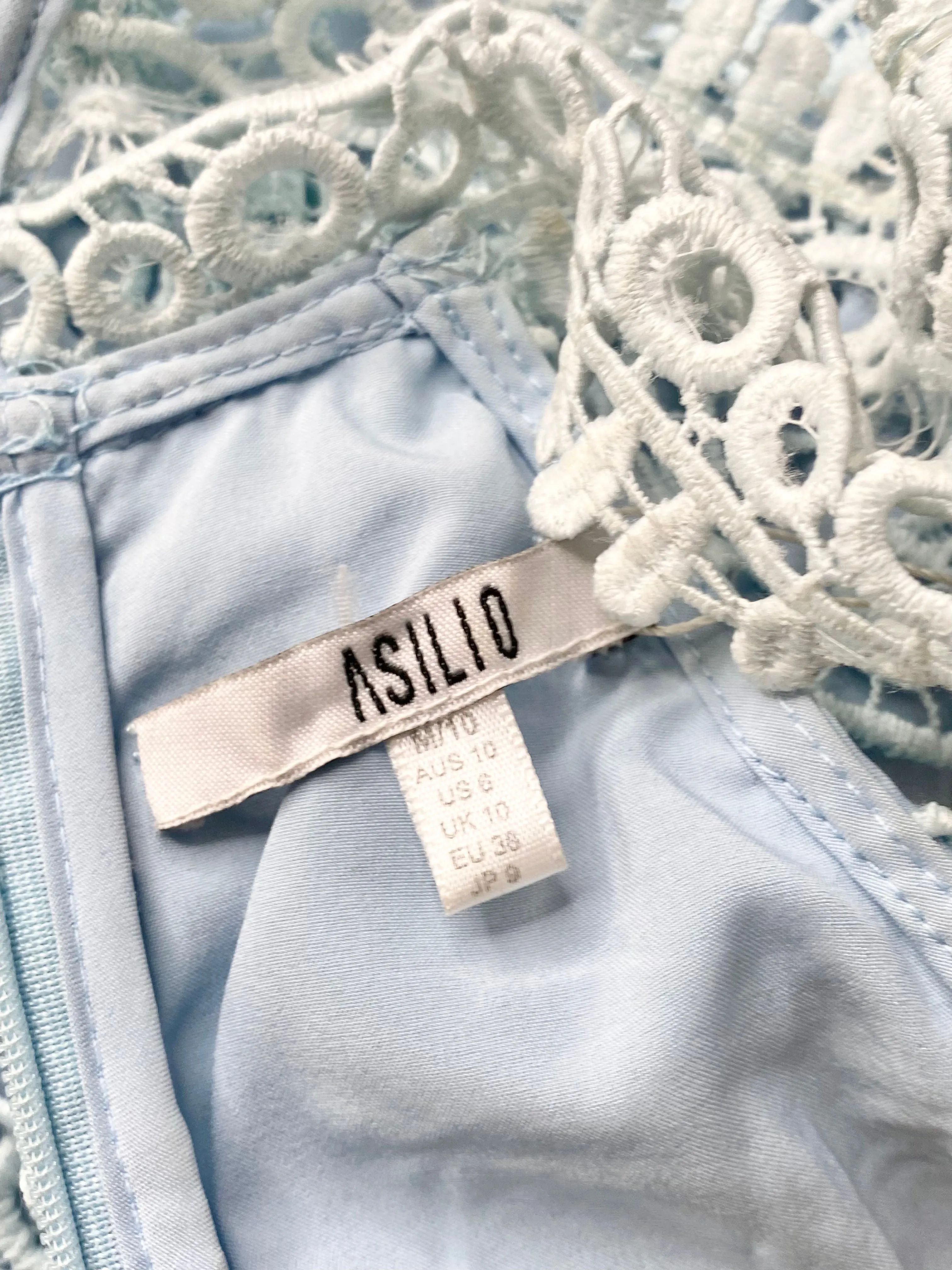 Asilio Ice Blue Lace 'In Minds Eye' Maxi Dress NWT - AU10