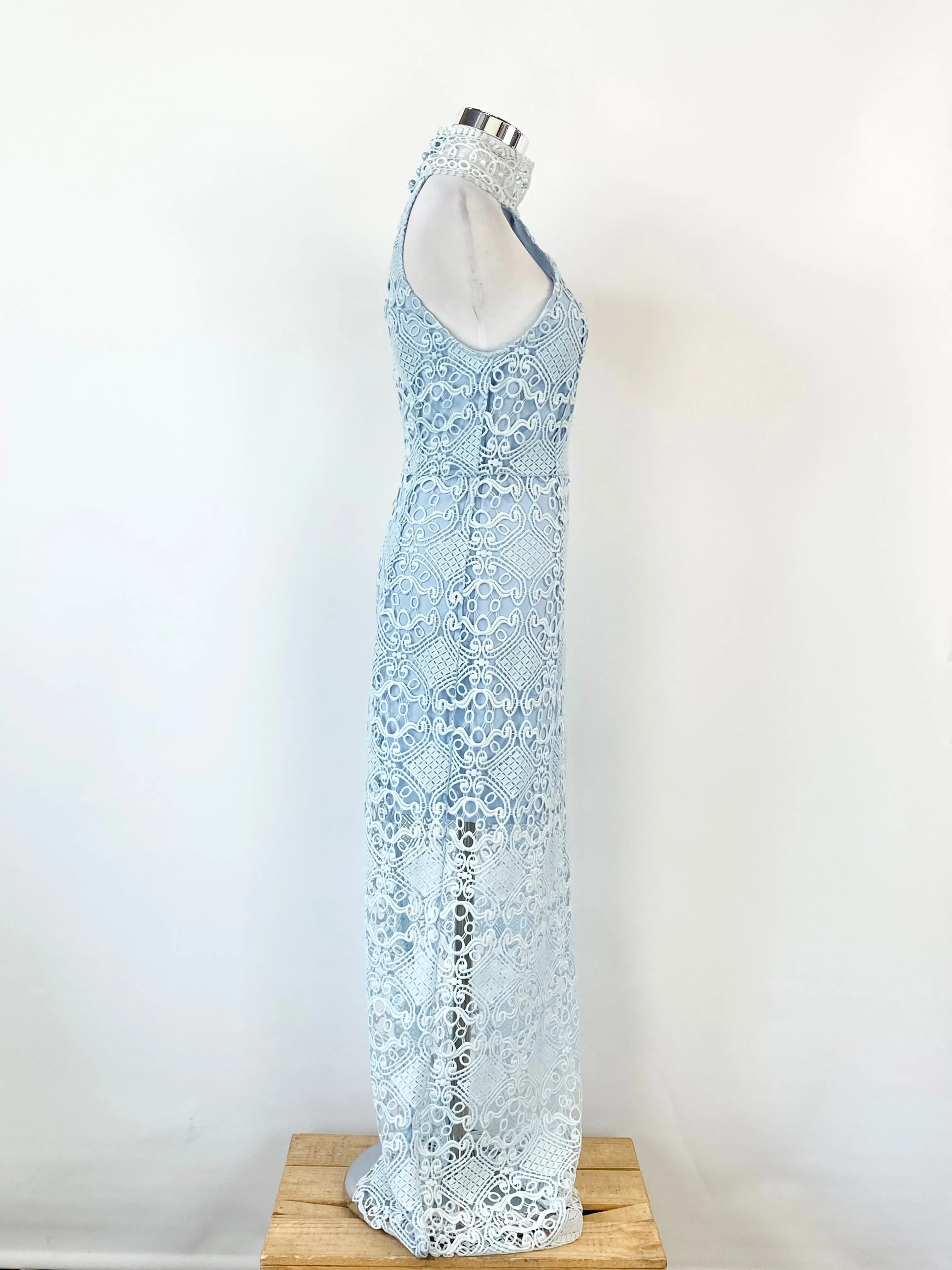 Asilio Ice Blue Lace 'In Minds Eye' Maxi Dress NWT - AU10