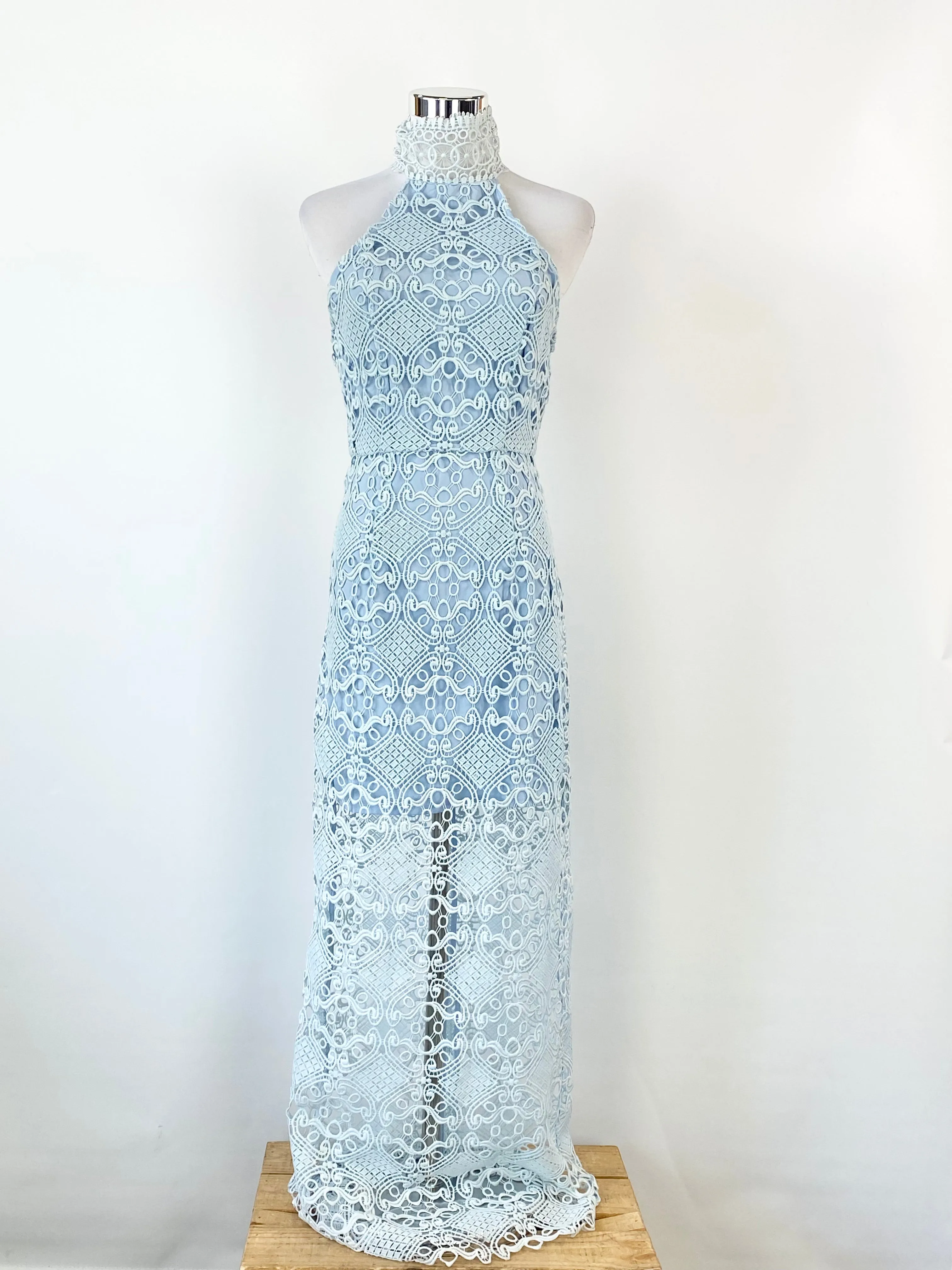 Asilio Ice Blue Lace 'In Minds Eye' Maxi Dress NWT - AU10