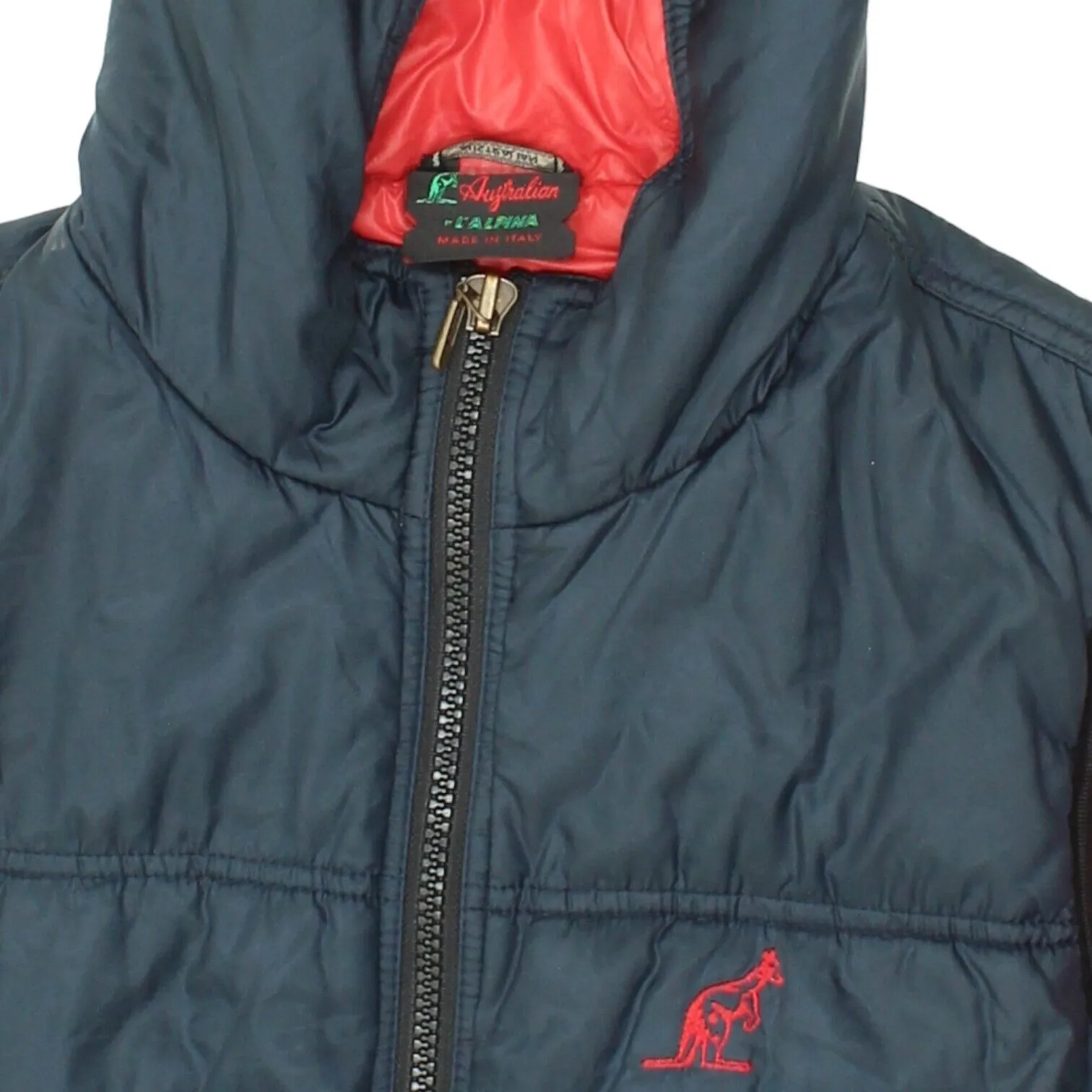 Australian L'Alpina Womens Navy Hooded Puffer Gilet | Vintage 90s Sports Vest