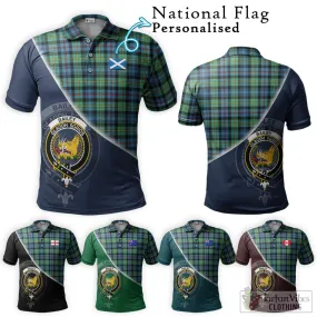 Bailey Ancient Tartan Polo Shirt with Personalised National Flag and Family Crest Half Style