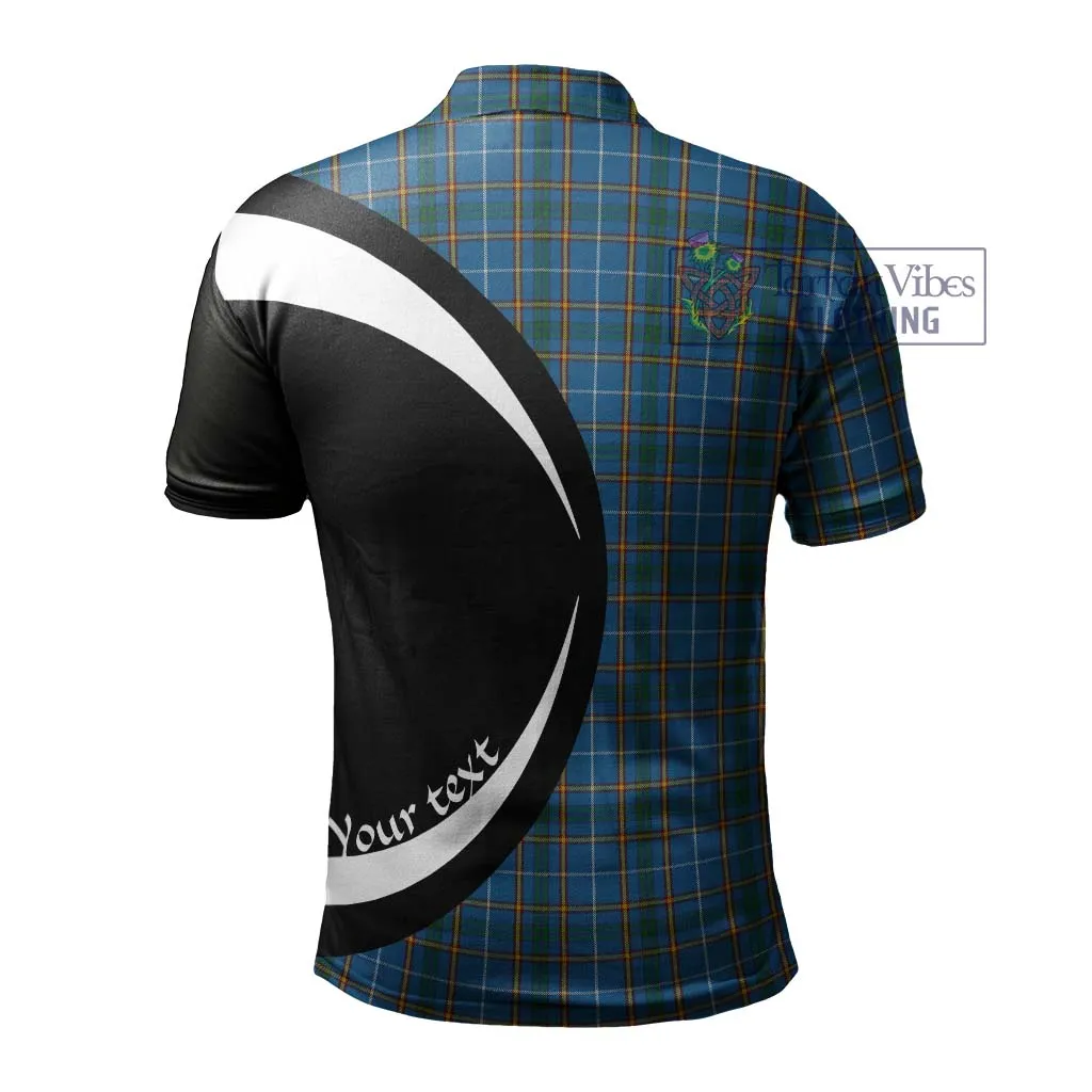 Bain Tartan Men's Polo Shirt with Family Crest Circle Style