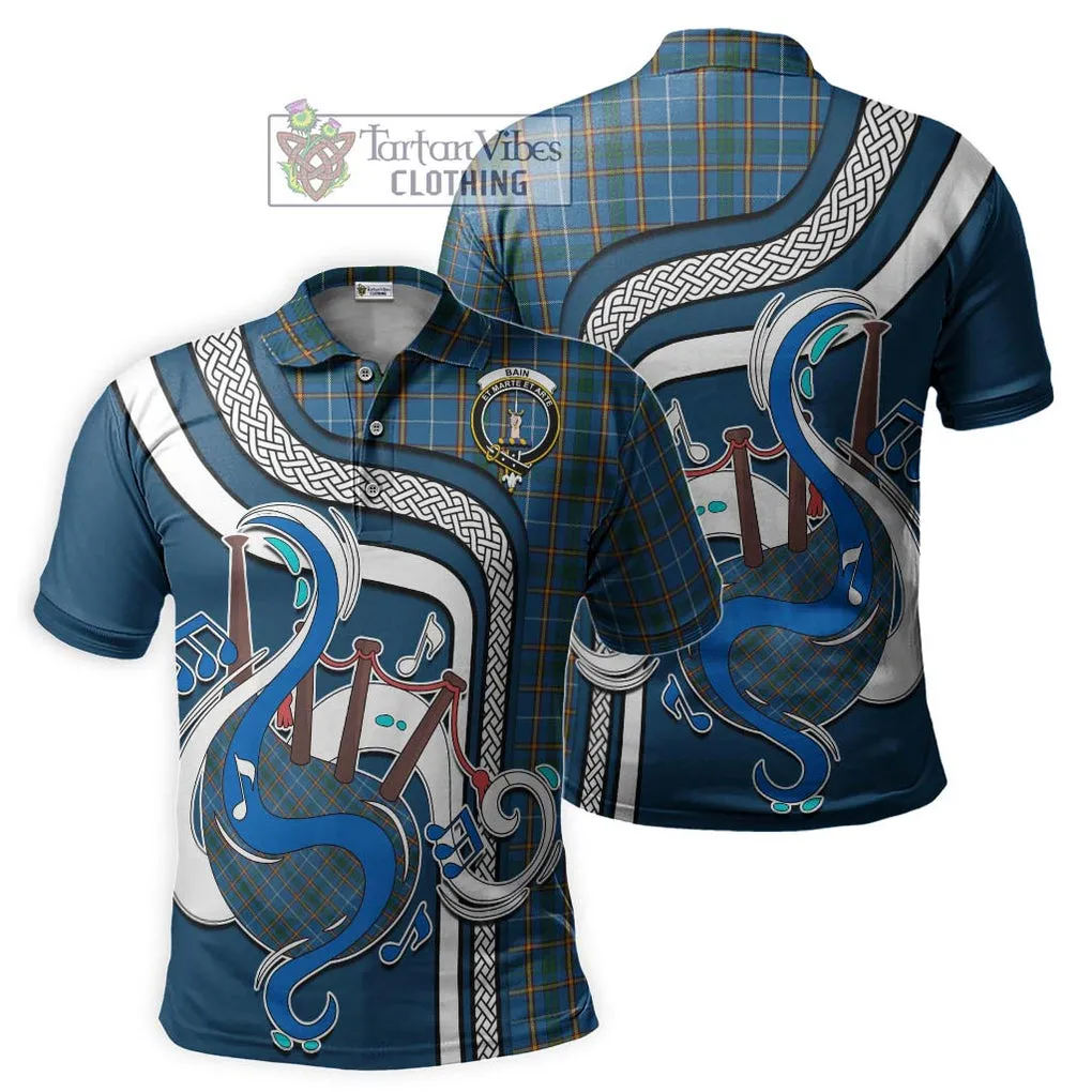 Bain Tartan Polo Shirt with Epic Bagpipe Style
