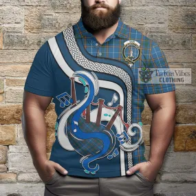Bain Tartan Polo Shirt with Epic Bagpipe Style