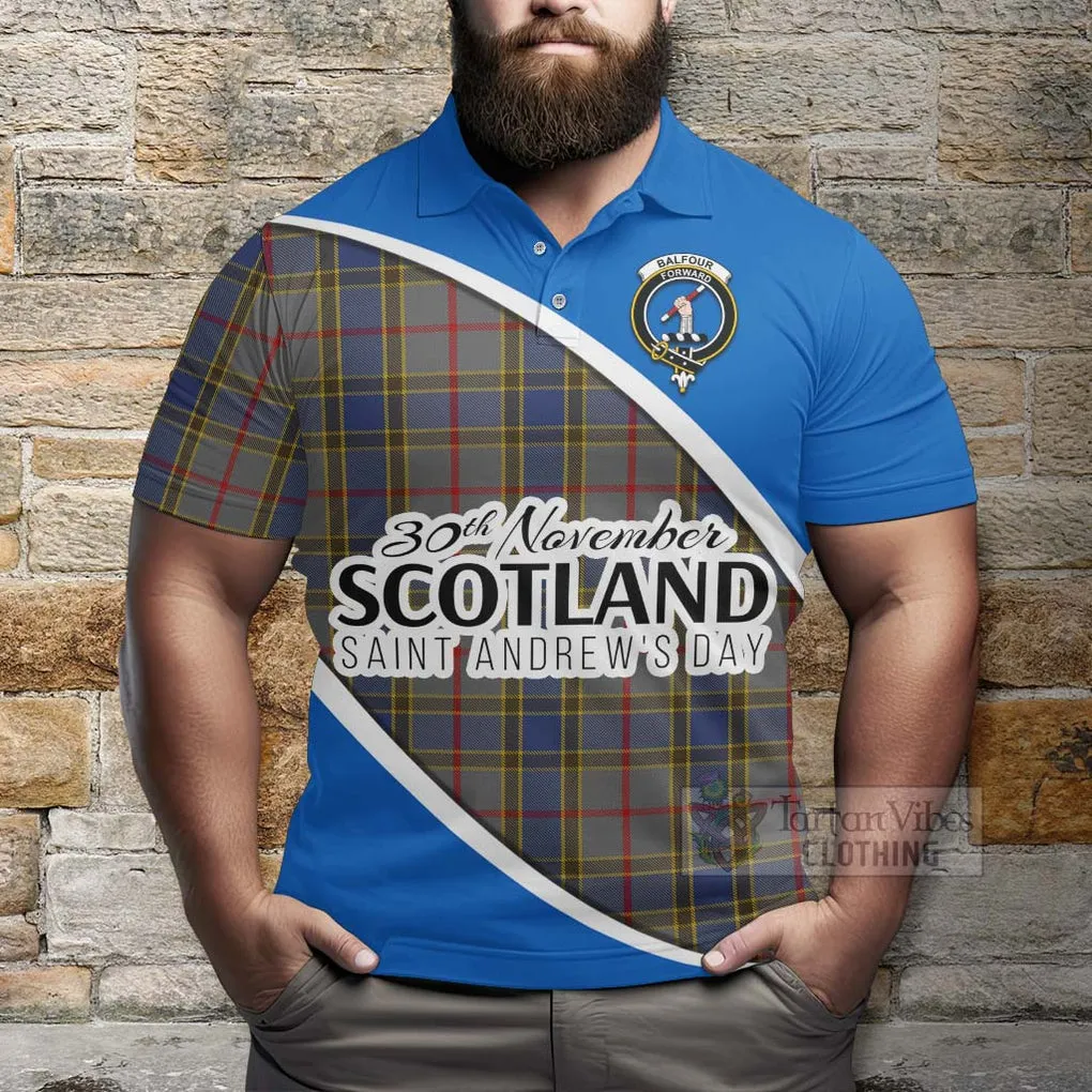 Balfour Family Crest Tartan Polo Shirt Celebrate Saint Andrew's Day in Style