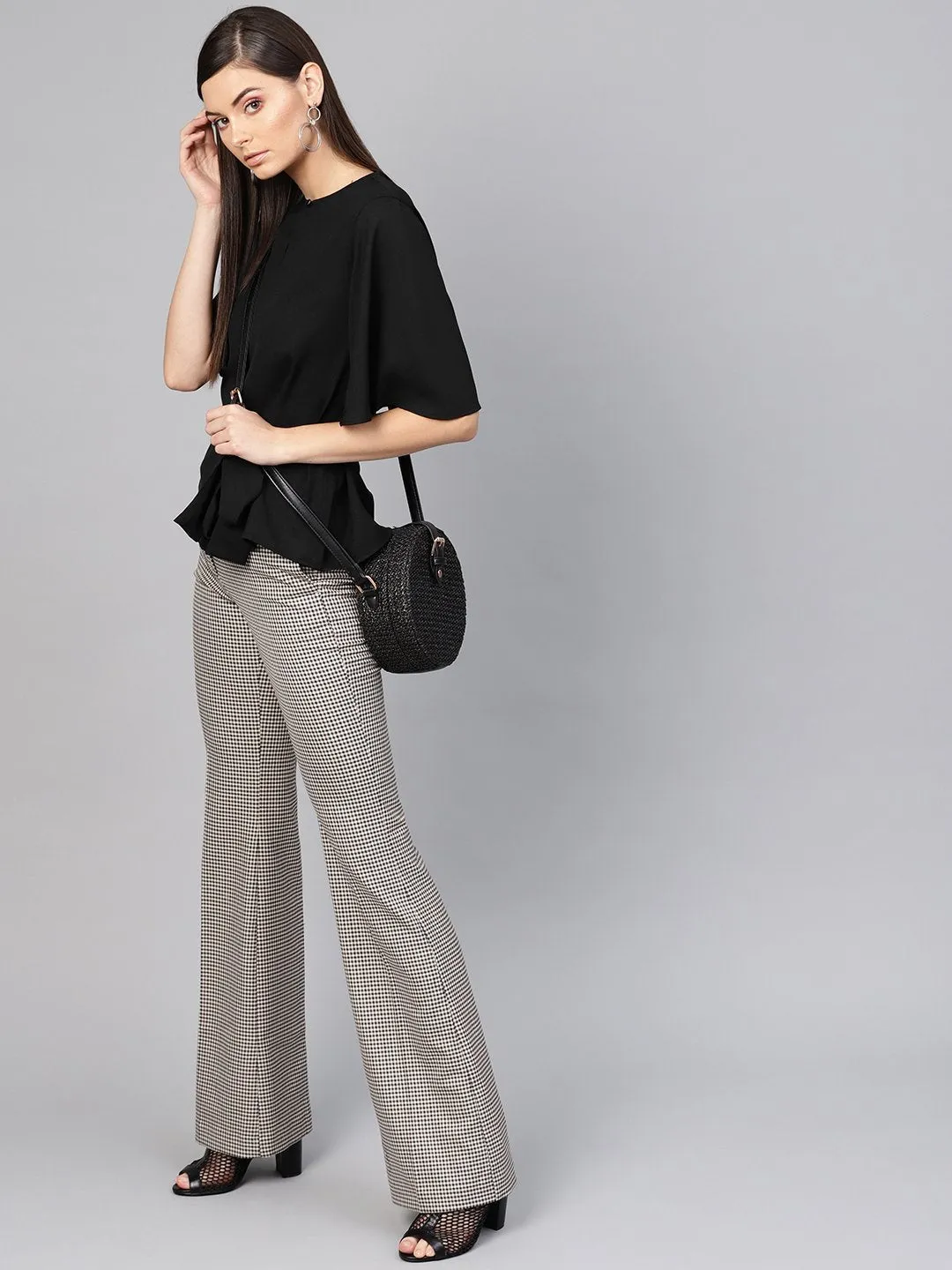 Black Front Keyhole Tie-Up Top