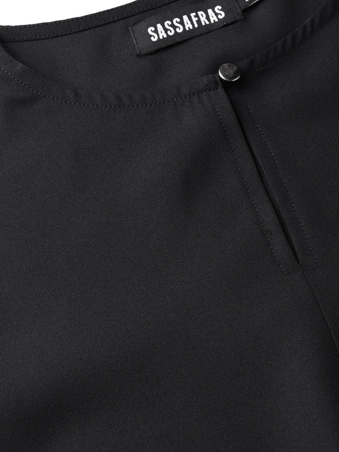 Black Front Keyhole Tie-Up Top