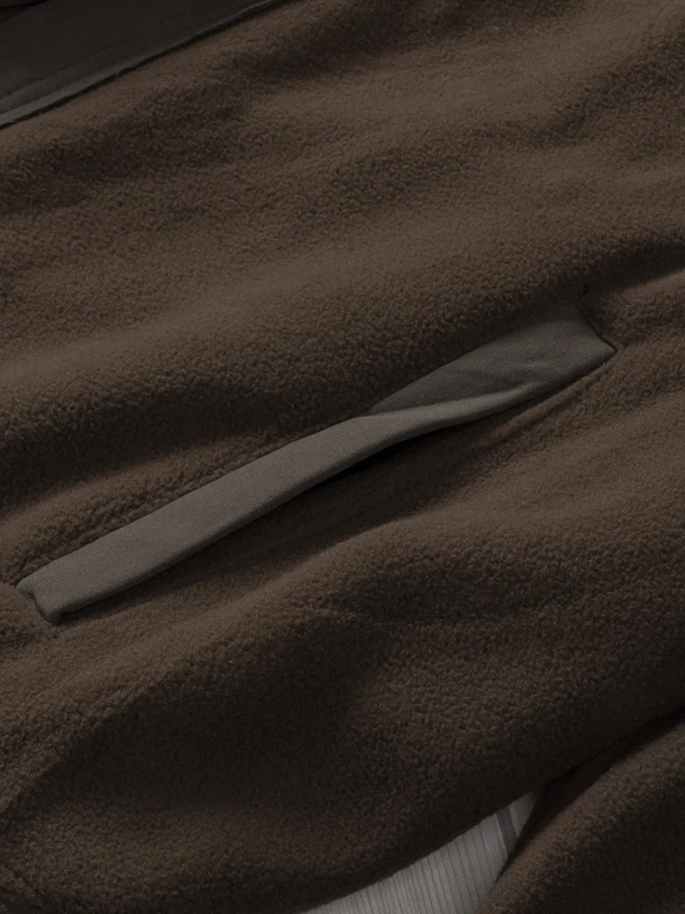 Brown Button-Front Fleece Shirt