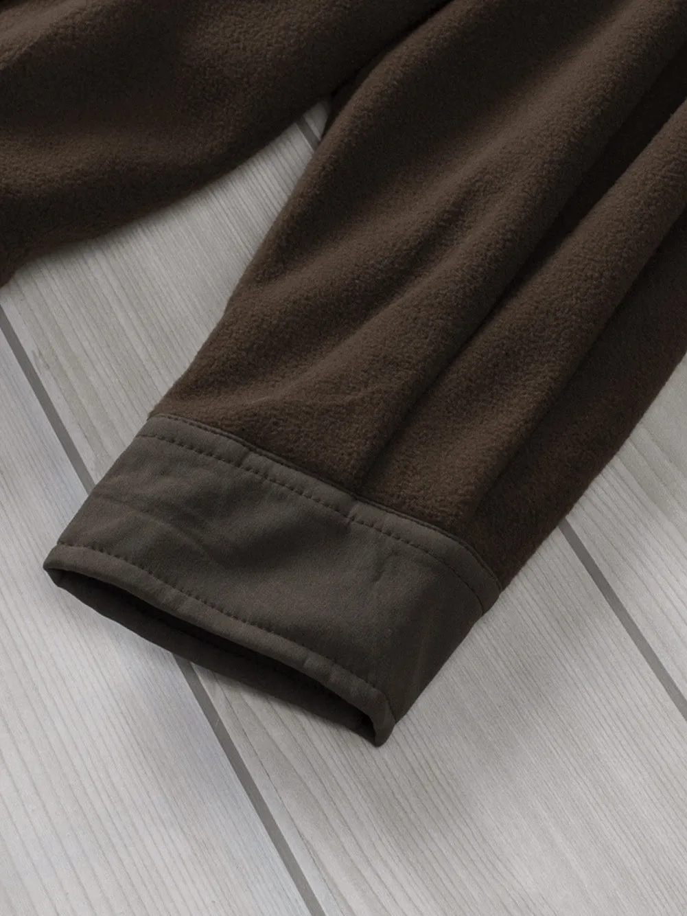 Brown Button-Front Fleece Shirt