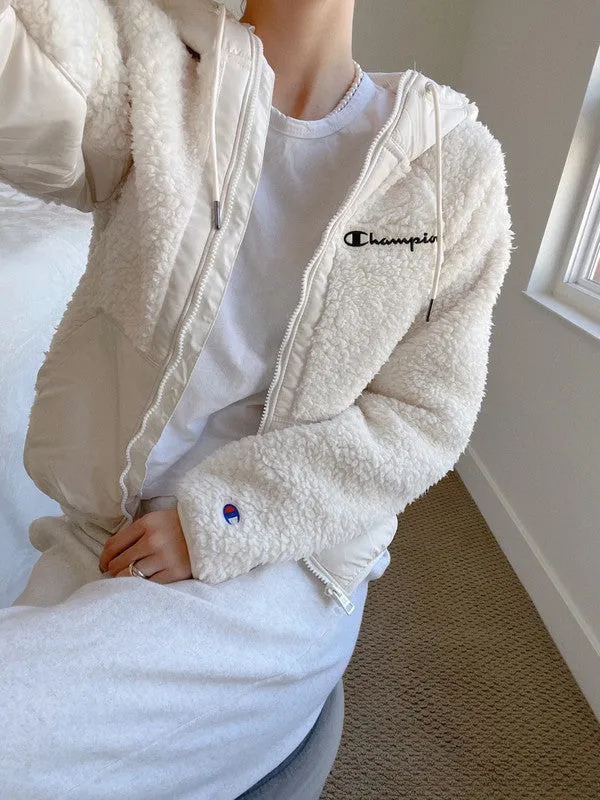 Champion Cozy High Pile Fleece Jacket Natural J4661 586PYA NTC