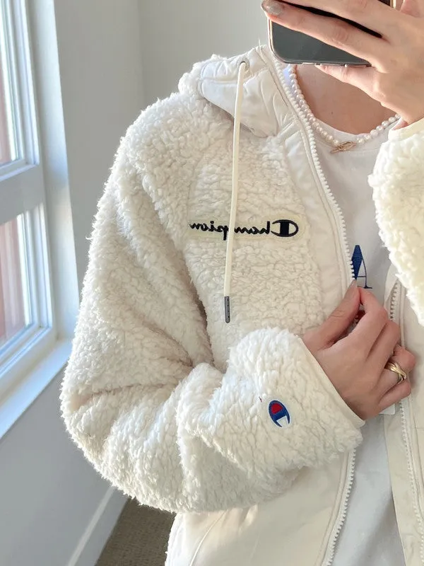 Champion Cozy High Pile Fleece Jacket Natural J4661 586PYA NTC