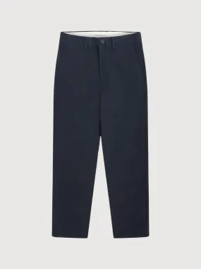 Chuck Flannel Chino Blue Man Trousers | Knowledge Cotton Apparel