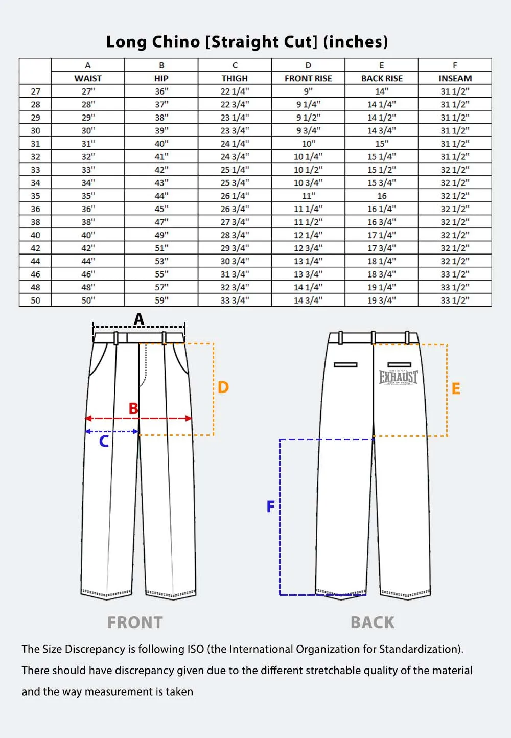 EXHAUST Stretchable Cotton Long Pants [Straight Cut] 1068