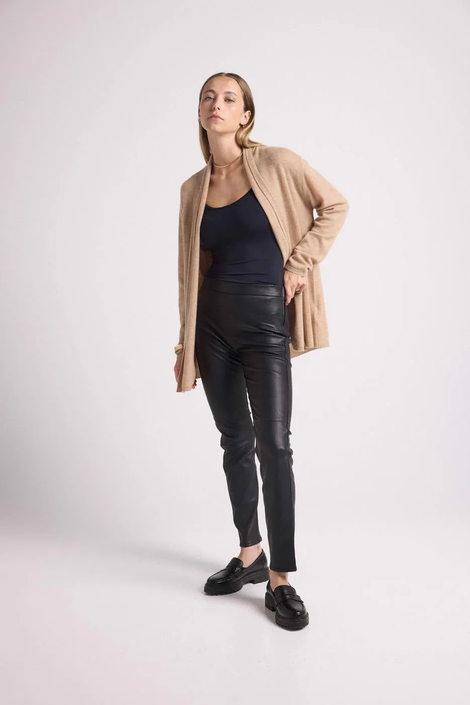 Gilet Tube Zassia - New Beige Creme - 100% Cachemire Oeko-Tex - Femme
