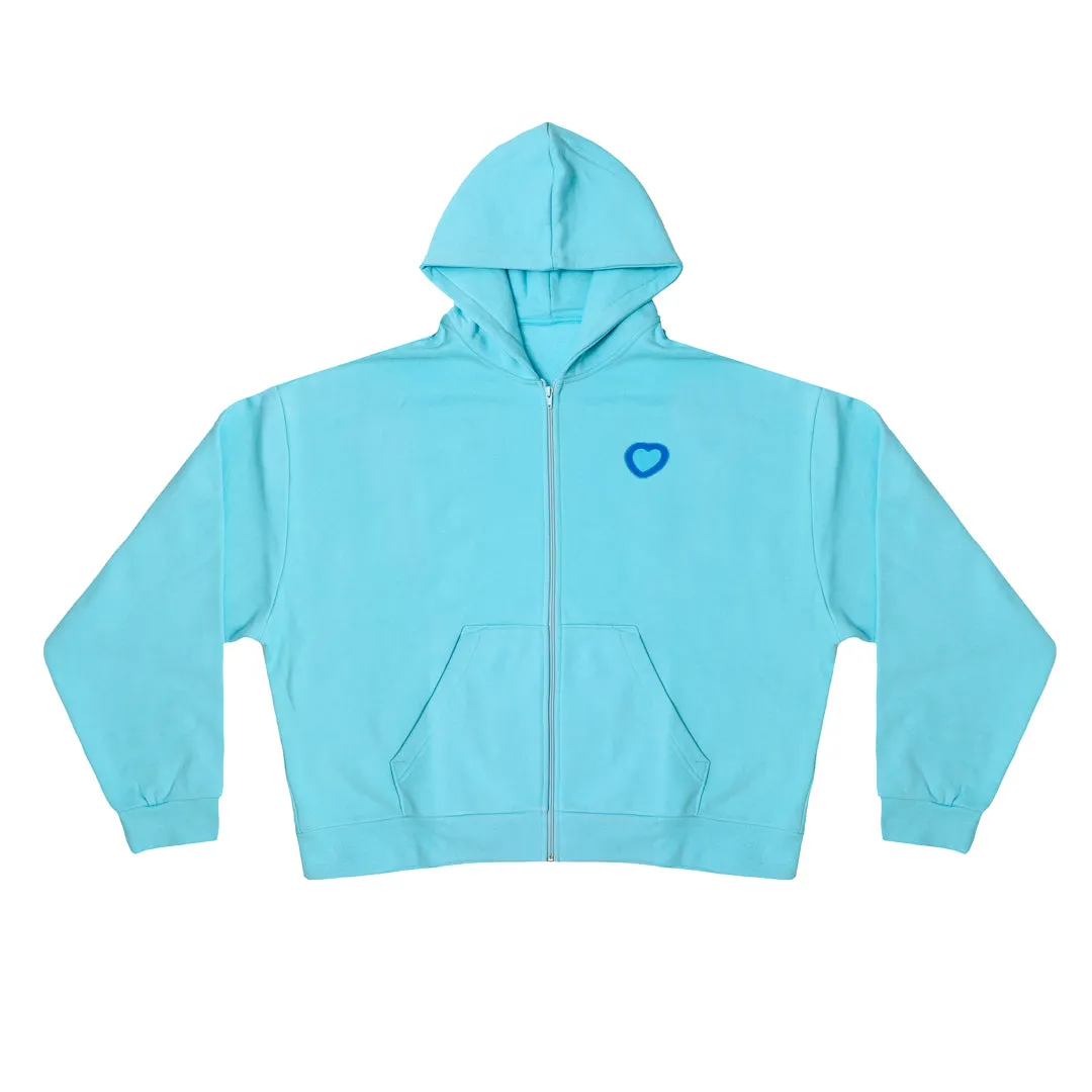 GLOWING HEART ZIP HOODIE