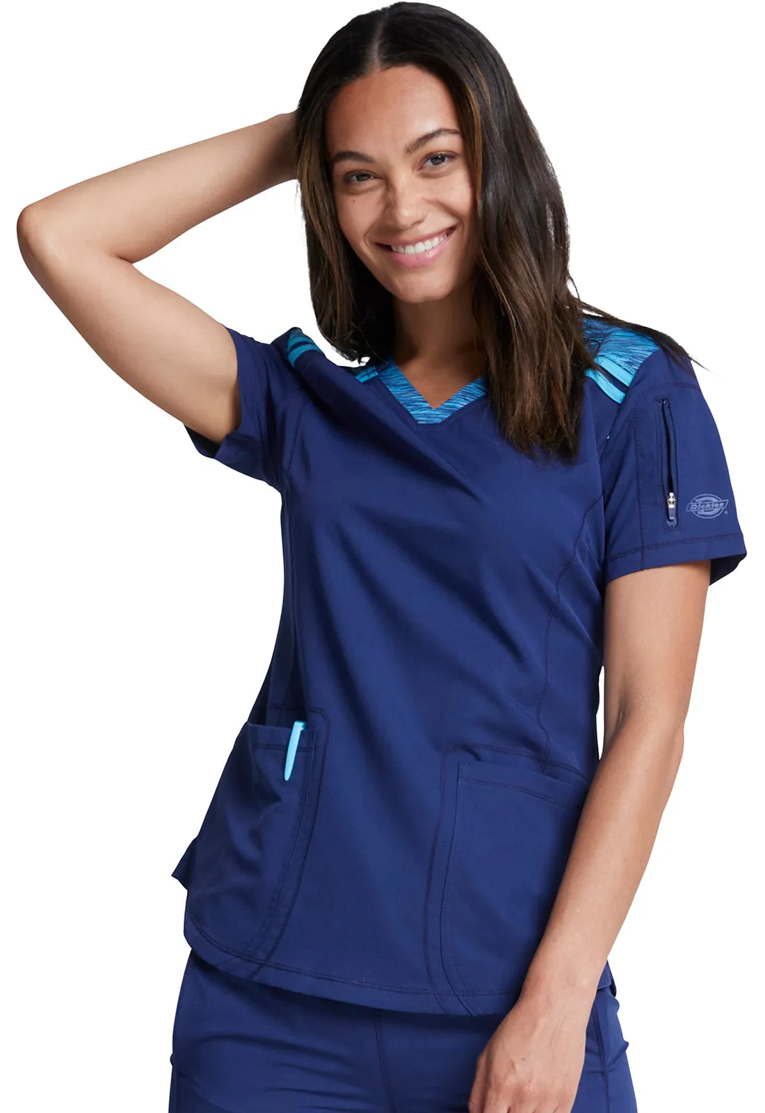 Ladies Colorblock Scrub Top by Dickies Dynamix