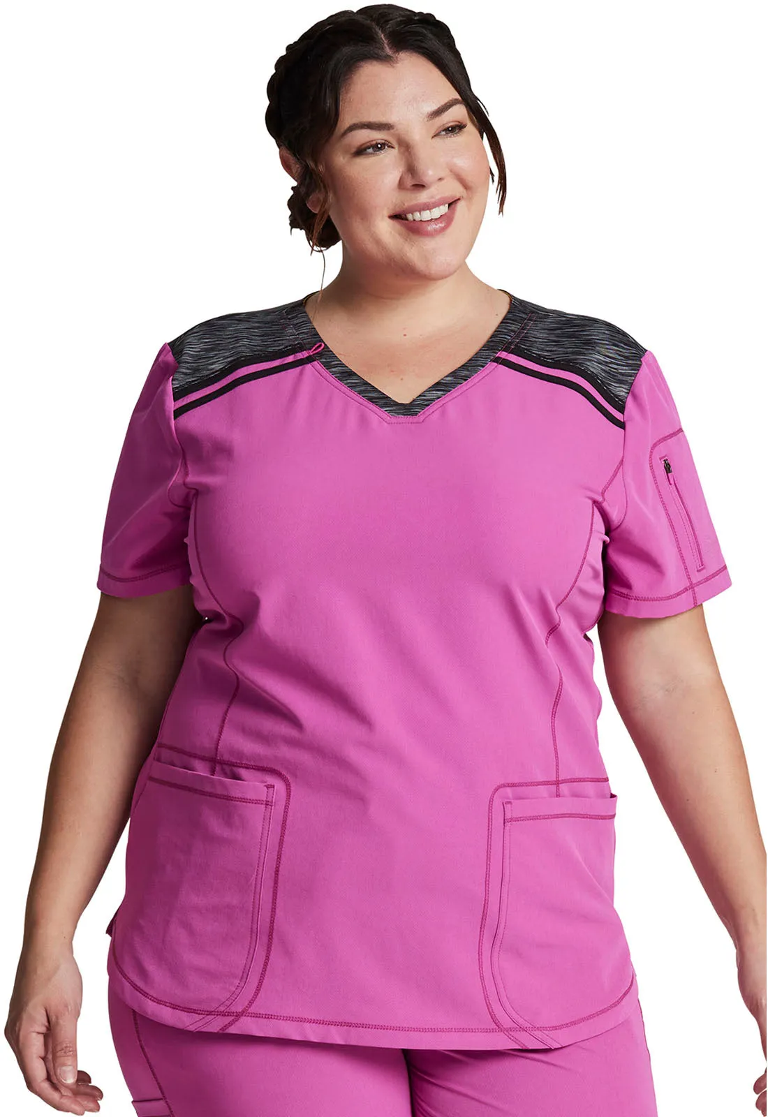 Ladies Colorblock Scrub Top by Dickies Dynamix