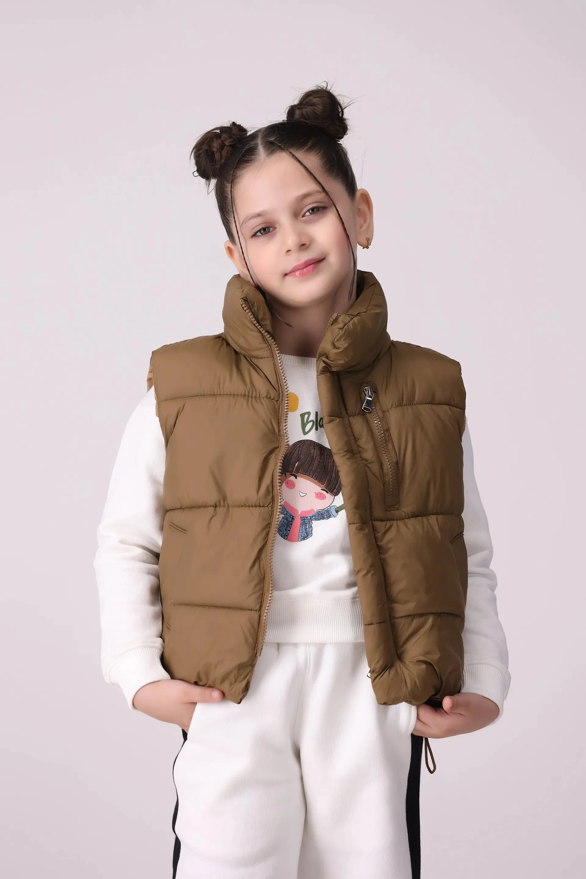Mock Neck Quilted Gilet