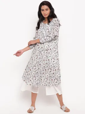 Multi Floral Cuff Kurta
