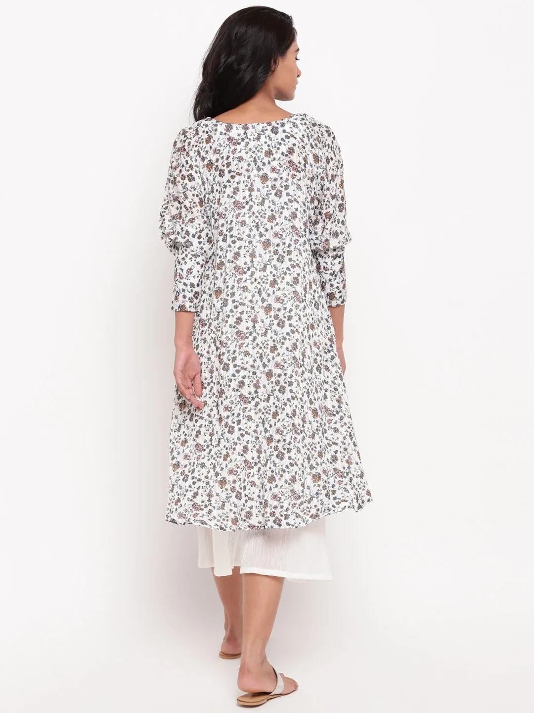 Multi Floral Cuff Kurta
