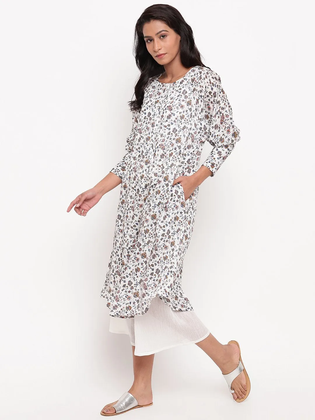 Multi Floral Cuff Kurta