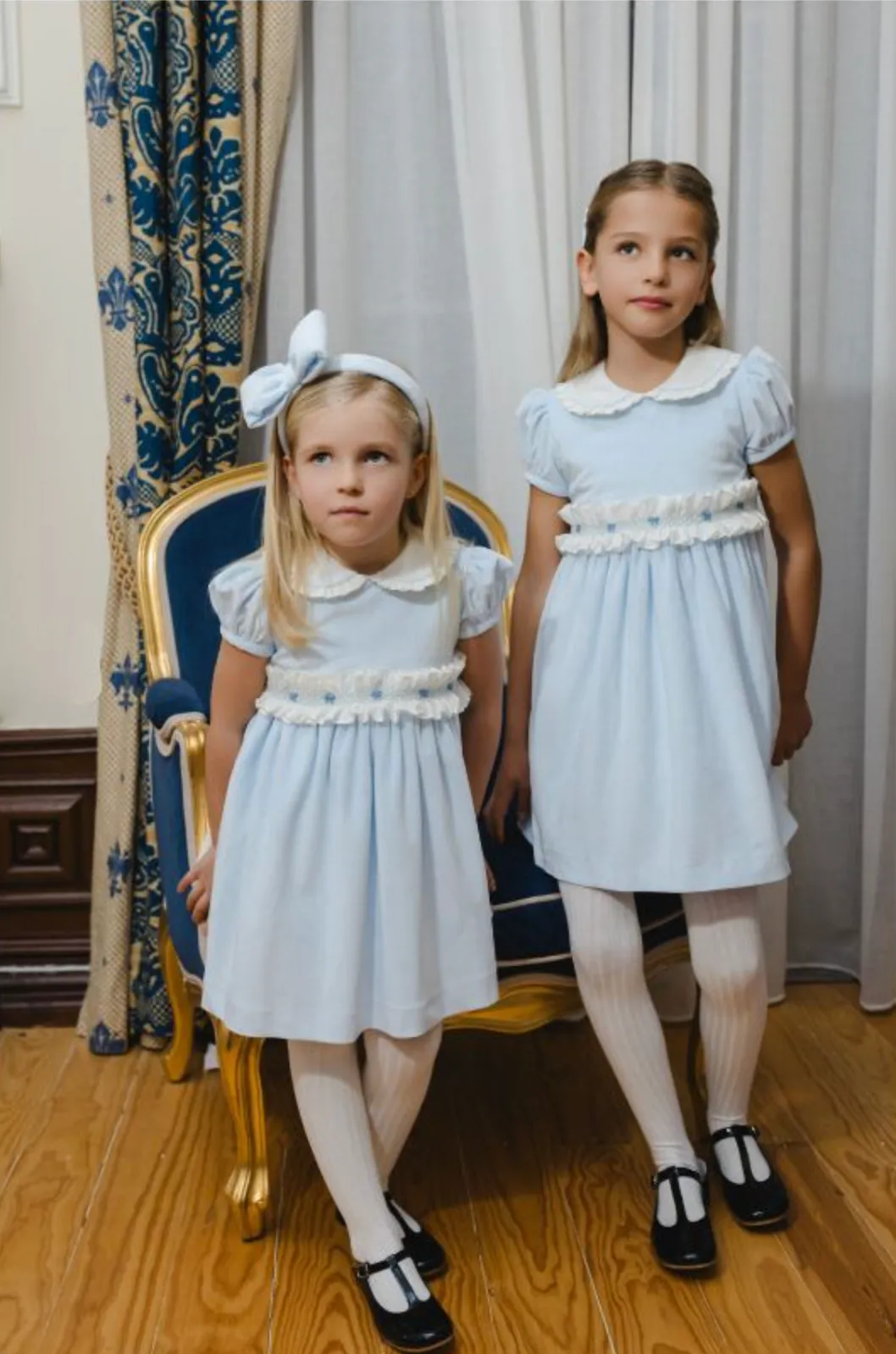Pastel Blue Velvet Dress