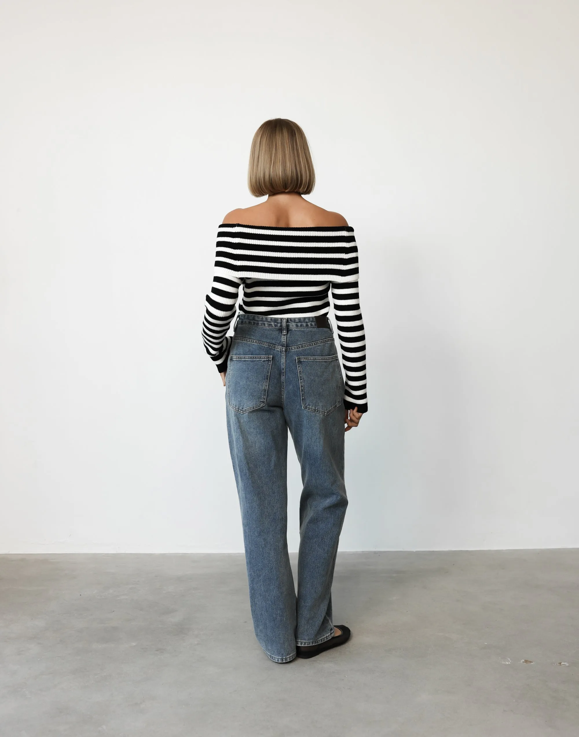 Peta Top (Black/White Stripe)