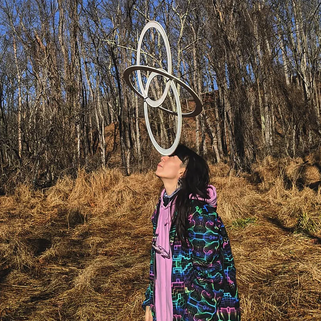 Techno Shamanic RGB Hoodie – Electric Tribal Psychedelic Art