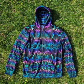 Techno Shamanic RGB Hoodie – Electric Tribal Psychedelic Art
