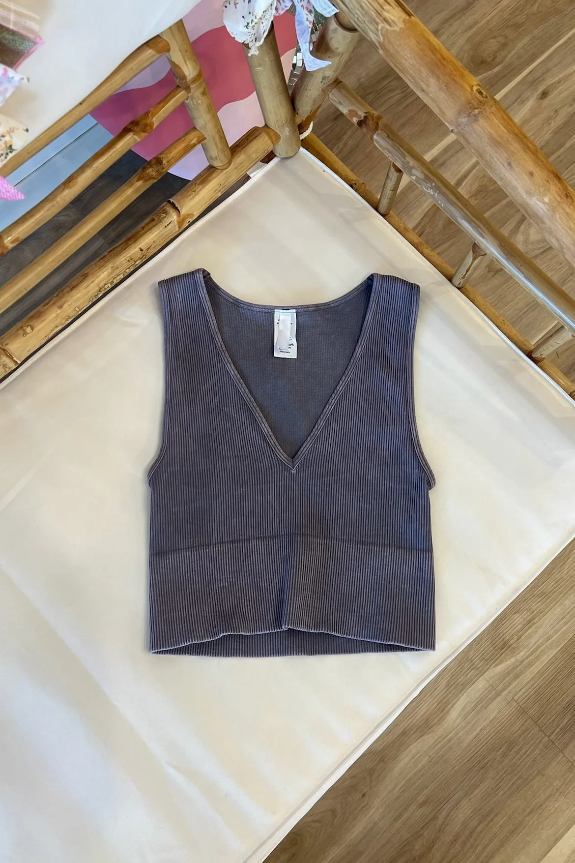 Tessa Vintage Plunge Neck Top