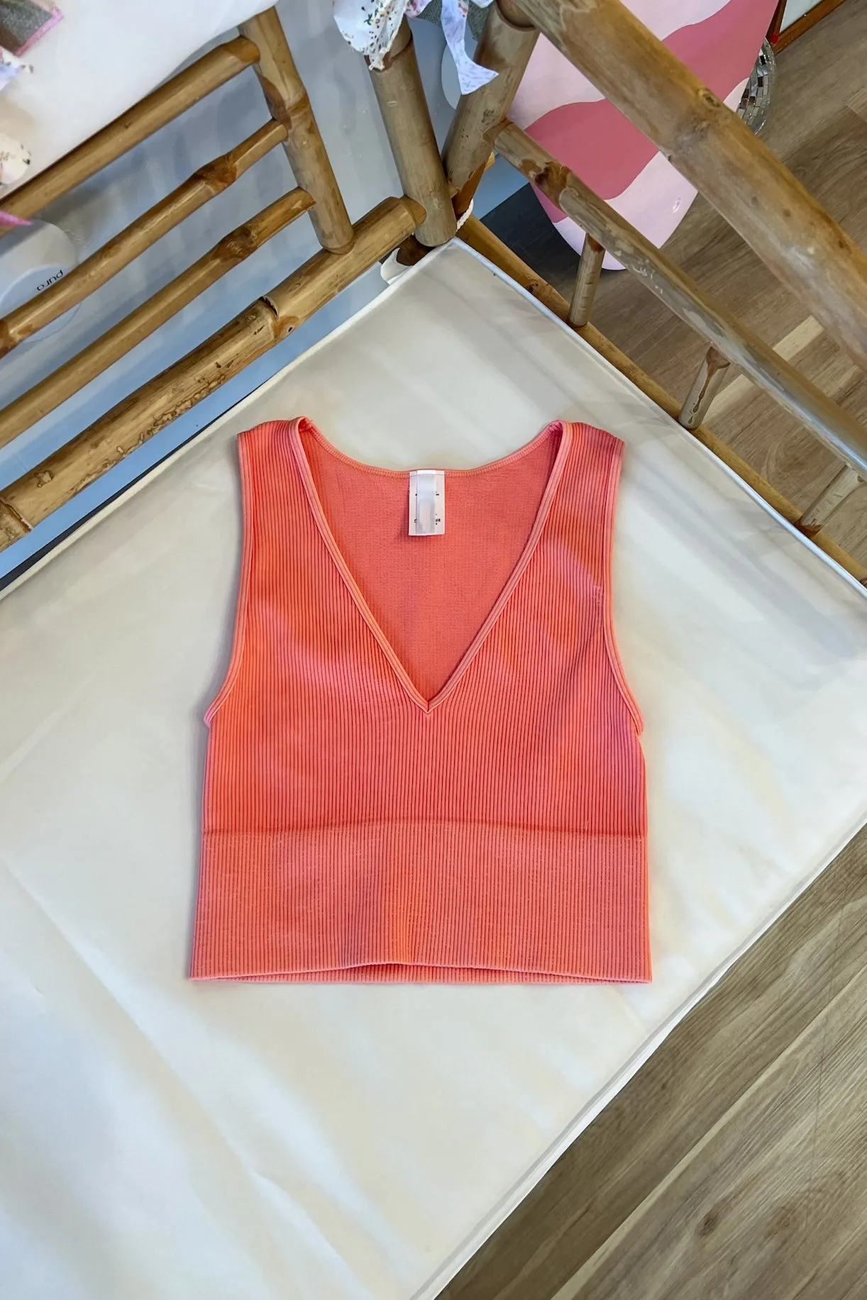 Tessa Vintage Plunge Neck Top
