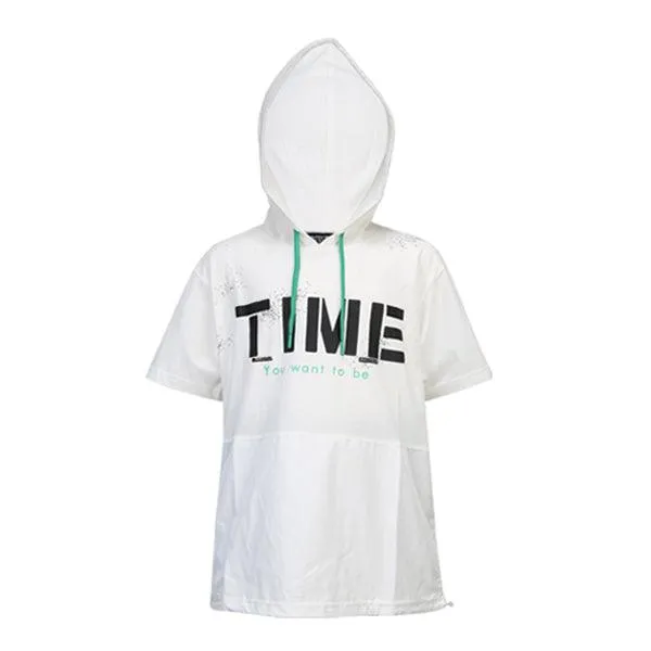 WHITE AND BLACK BOYS HOODIE SHORT SET