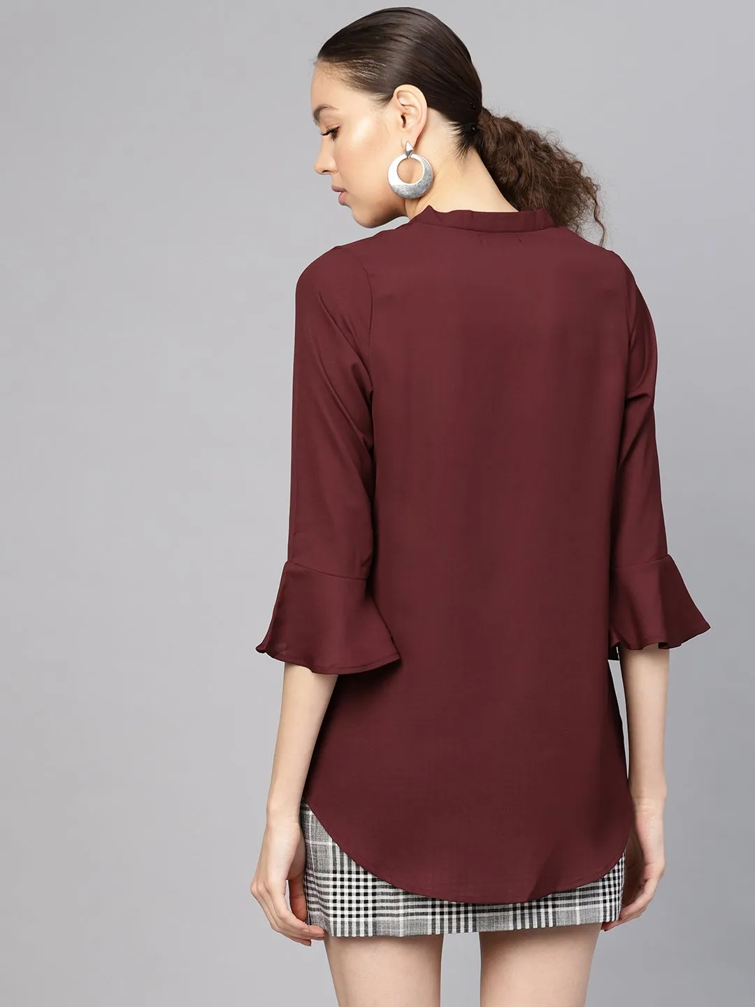 Wine Sequin High Low Top