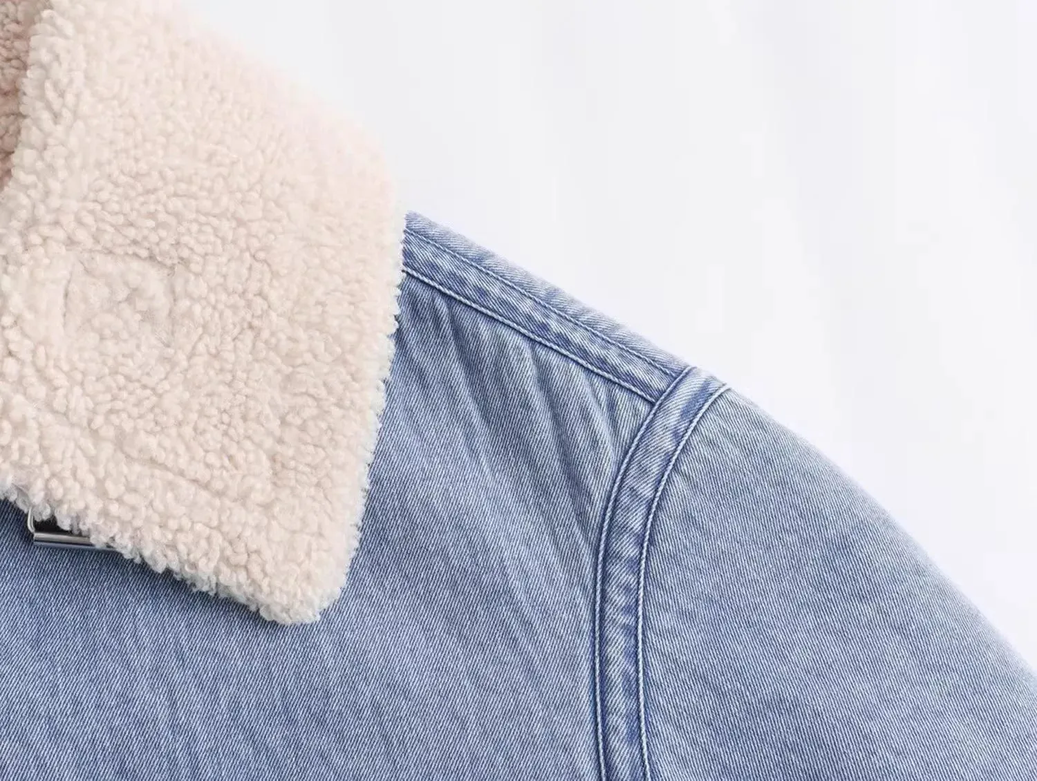 Women's Winter Fleece-Lined Denim Jacket